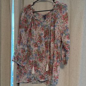 Chaps Multicolor Floral Top